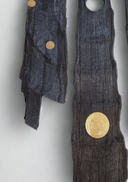 Kogeta Portal — Burnt Timber & Brass Wall Art