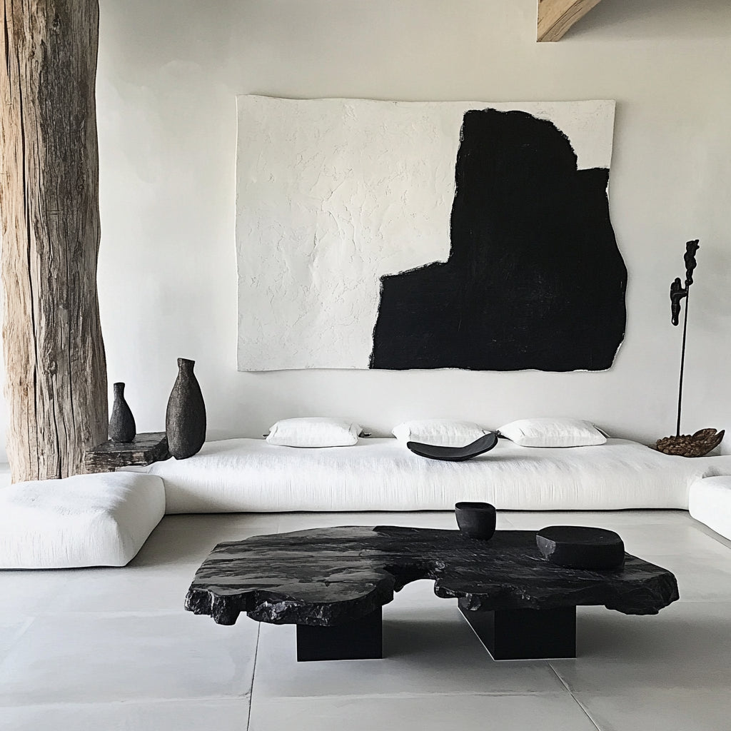 kitsunemoonstudio large white wabi sabi room with black woode 647a5e53 6d3a 492f