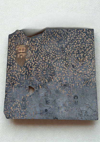 Inner Dialogue - Hand-Carved Mixed Media Wall Art